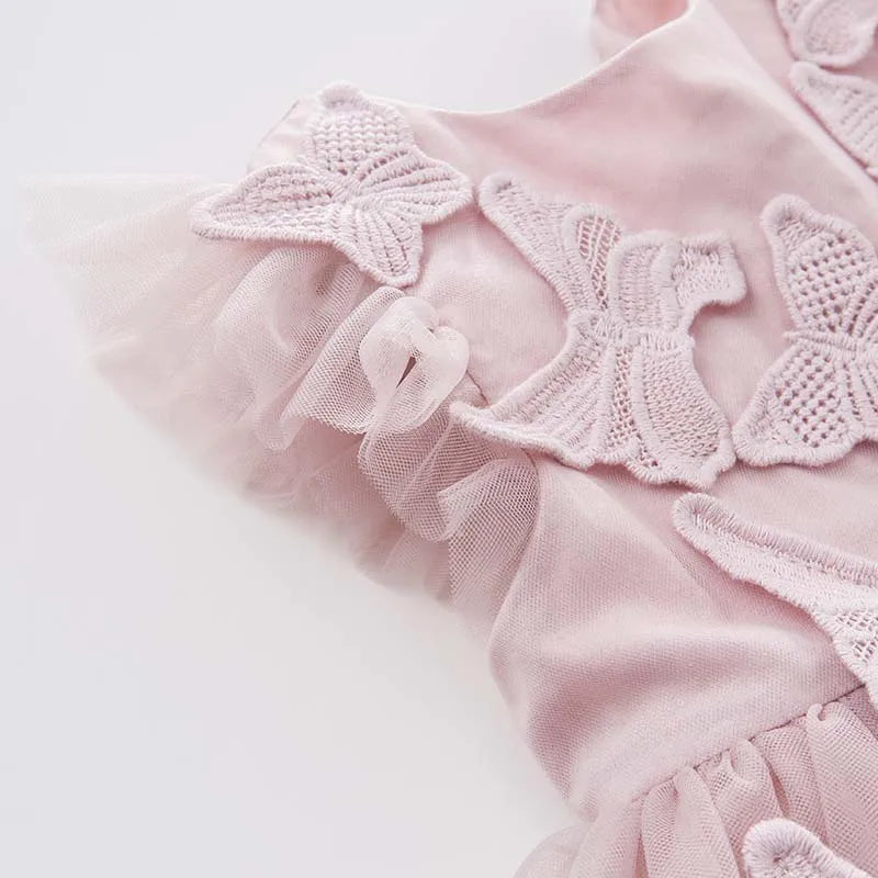Baby Girl Butterfly Embroidered Chiffon Dress
