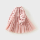 Baby Girl Pink Mesh Dress – Long Sleeve Princess Style