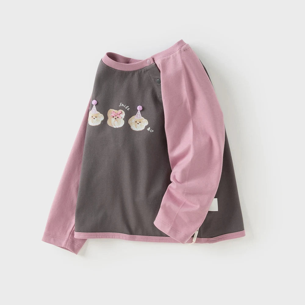 Baby Girl Cotton Tee – Cartoon Print