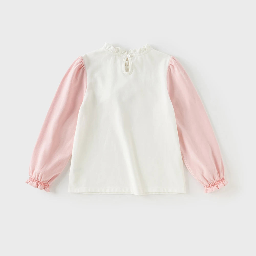 Girl Long Sleeve Cotton Tee – Printed Design