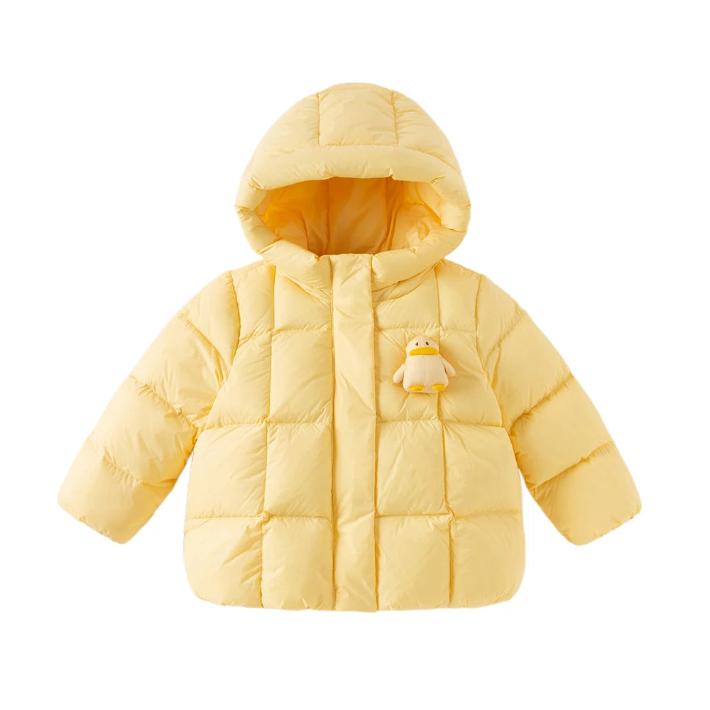 Girls Hooded Duck Down Coat – Waterproof Winter Jacket