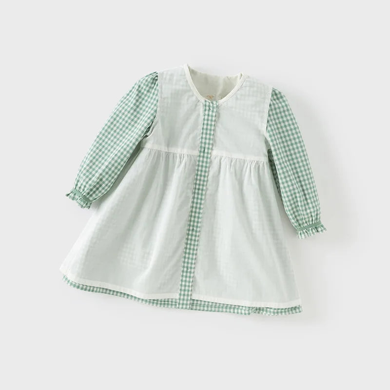 Girl Plaid Cotton Dress – Spring Autumn Princess Style