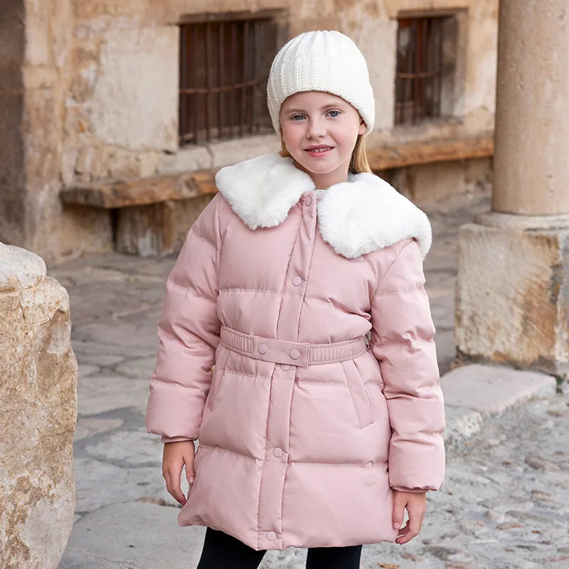 Girls Waterproof Down Parka – Thick Winter Outerwear