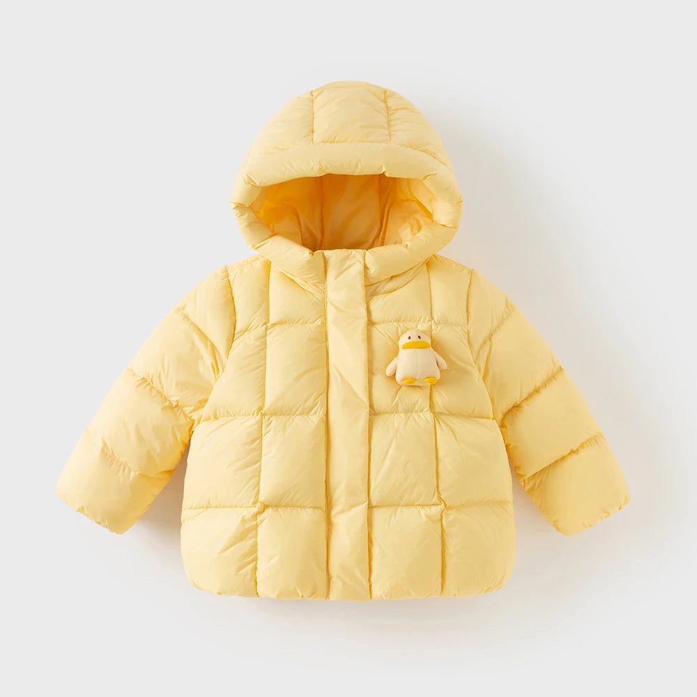 Girls Hooded Duck Down Coat – Waterproof Winter Jacket