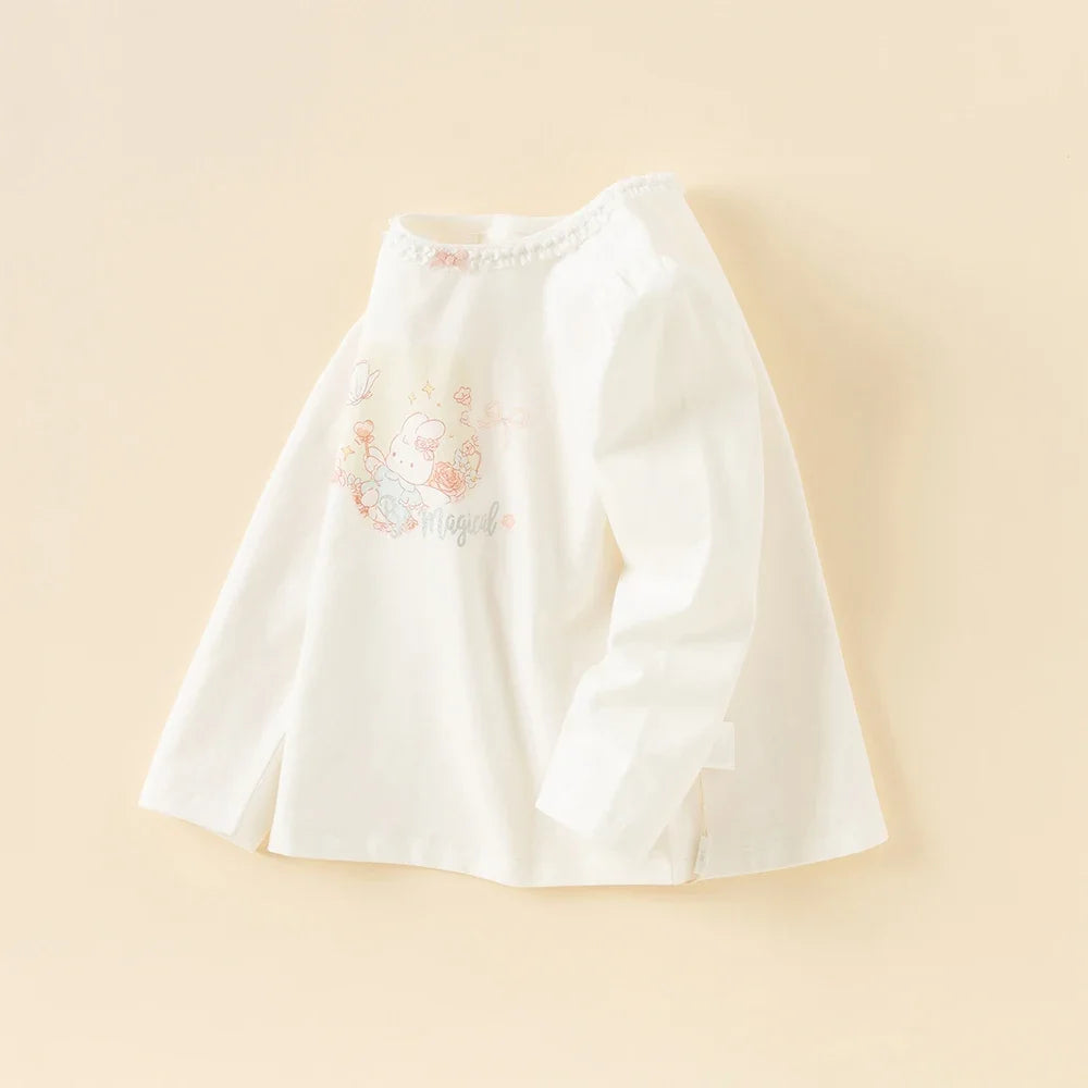 Baby Girl Cotton T-Shirt – Rabbit Print