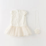 Girl Party Dress with Matching Bag – Mesh Sleeveless
