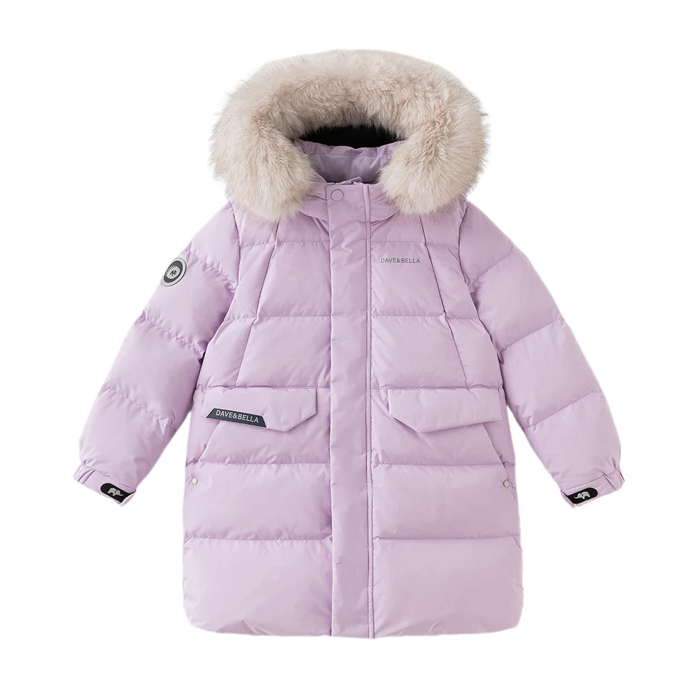 Girls Hooded Down Parka – Warm Waterproof Coat