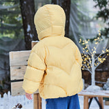 Girls Short Down Jacket – Plush Hooded Winter Coat