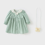 Girl Plaid Cotton Dress – Spring Autumn Princess Style