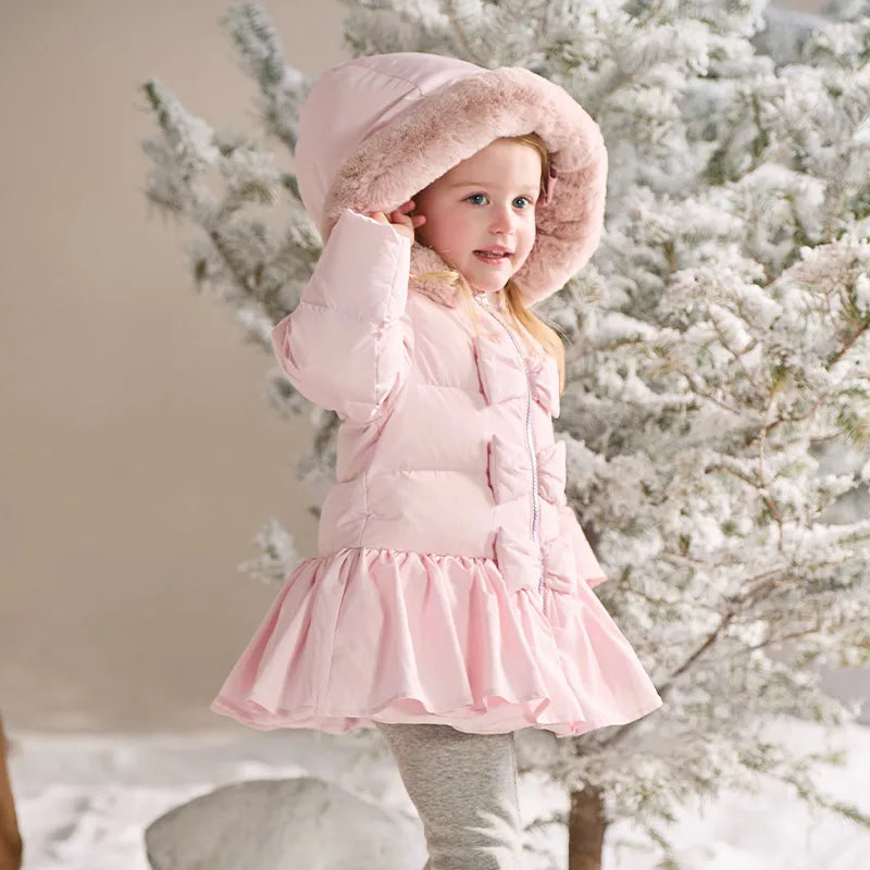 Girls Thick Down Parka – Windproof Outdoor Coat