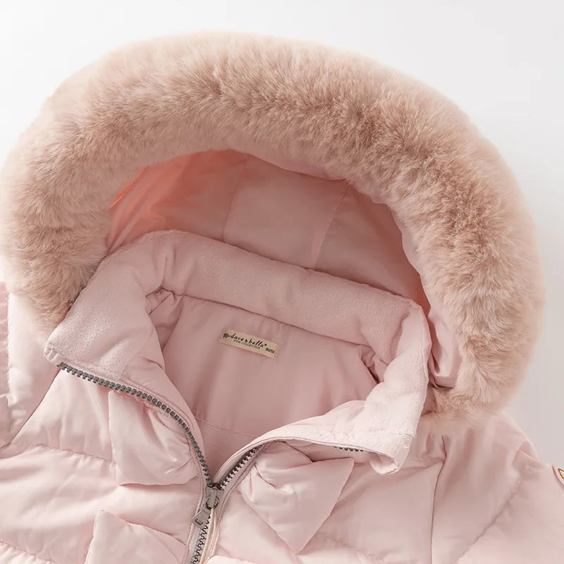 Girls Thick Down Parka – Windproof Outdoor Coat
