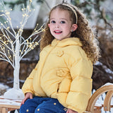 Girls Short Down Jacket – Plush Hooded Winter Coat
