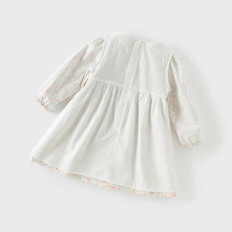 Girl Floral Long Sleeve Dress – Casual Autumn Look