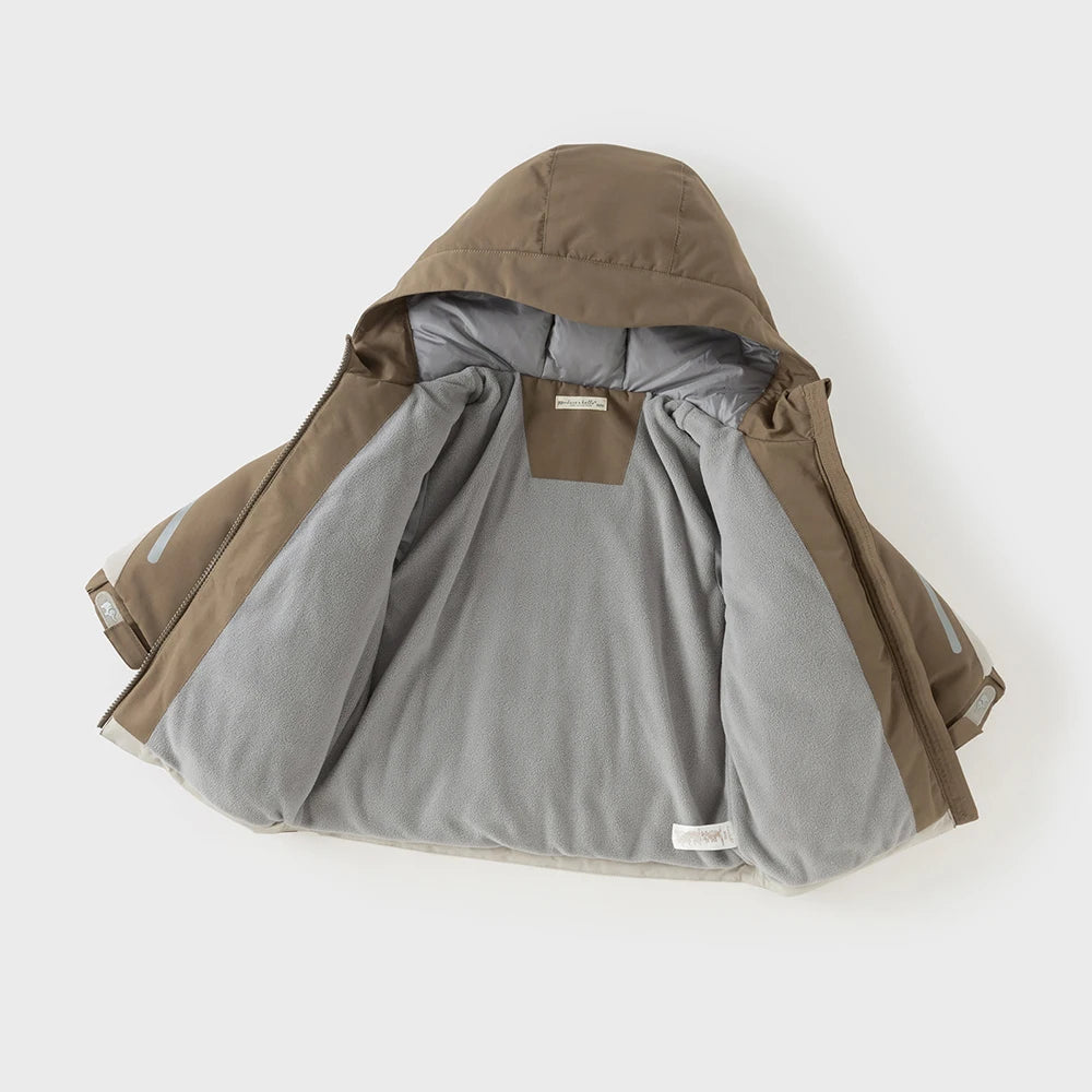 Boys & Girls Hooded Down Jacket – Plush Waterproof Coat