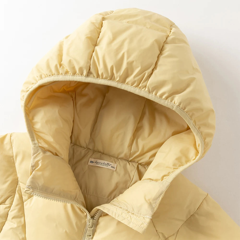 Girls Plush Hooded Down Jacket – Waterproof Outerwear