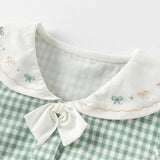 Girl Plaid Cotton Dress – Spring Autumn Princess Style