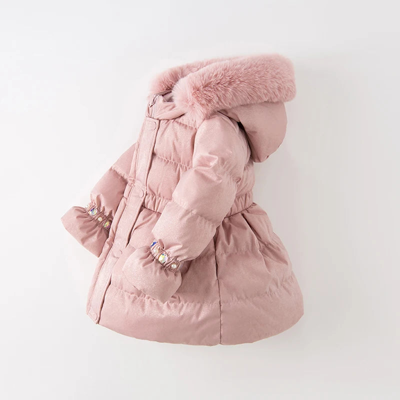 Girls Hooded Down Parka – Windproof Warm Outerwear