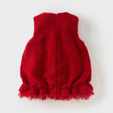 Baby Girl Plush Ruffled Dress – Winter Princess Style