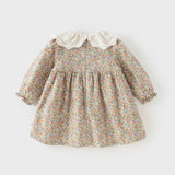 Baby Girl Plush Floral Dress – Warm Autumn Look