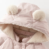 Girls Thick Plush Down Jacket – Warm Waterproof Coat