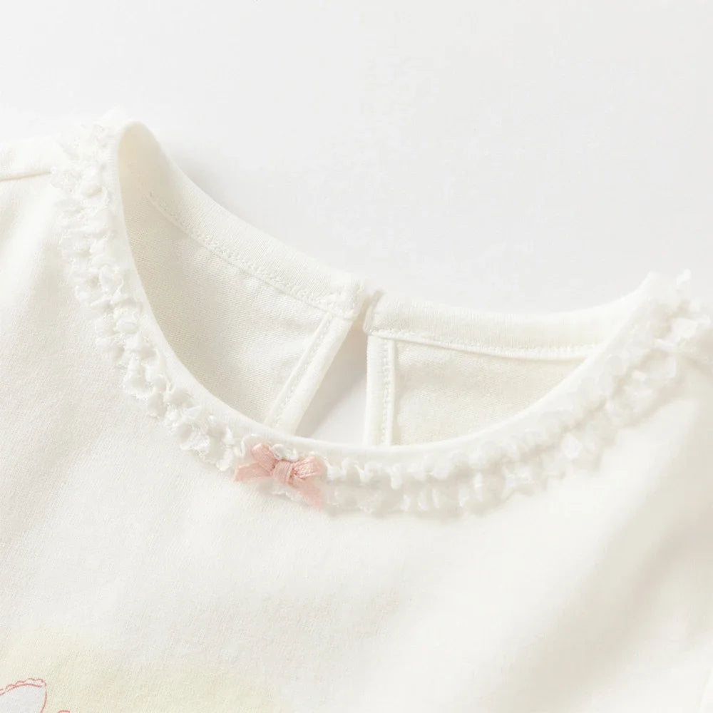 Baby Girl Cotton T-Shirt – Rabbit Print