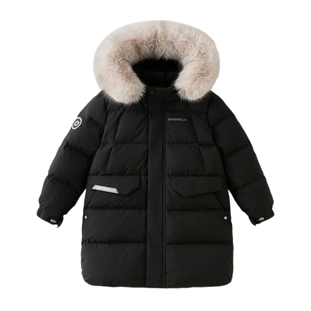 Girls Hooded Down Parka – Warm Waterproof Coat