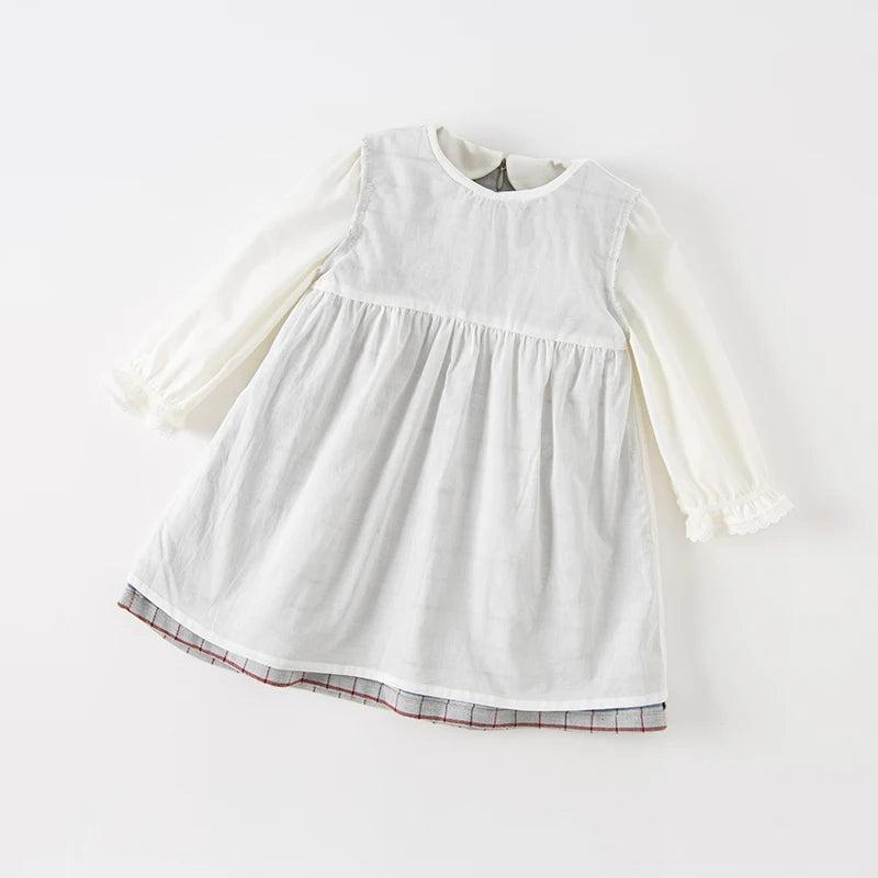 Girl Plaid Long Sleeve Dress – Autumn Casual Outfit