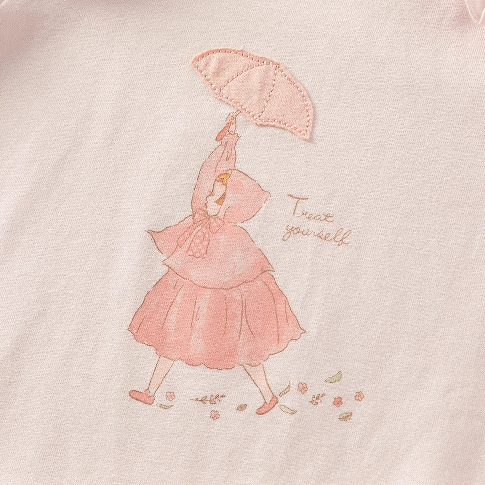 Girl Cartoon Cotton Tee – Sweet Design