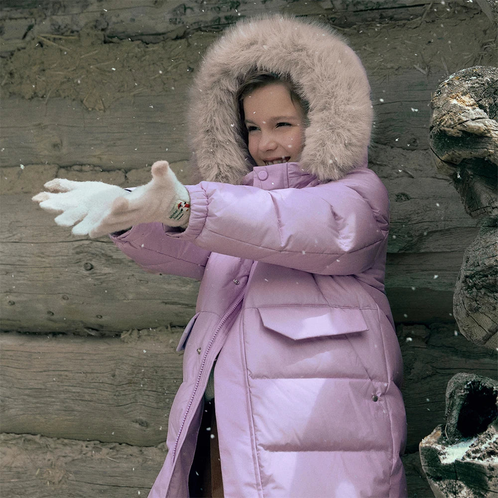 Girls Hooded Down Parka – Warm Waterproof Coat
