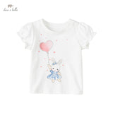 Baby Girl Cotton Puff Sleeve Tee – White