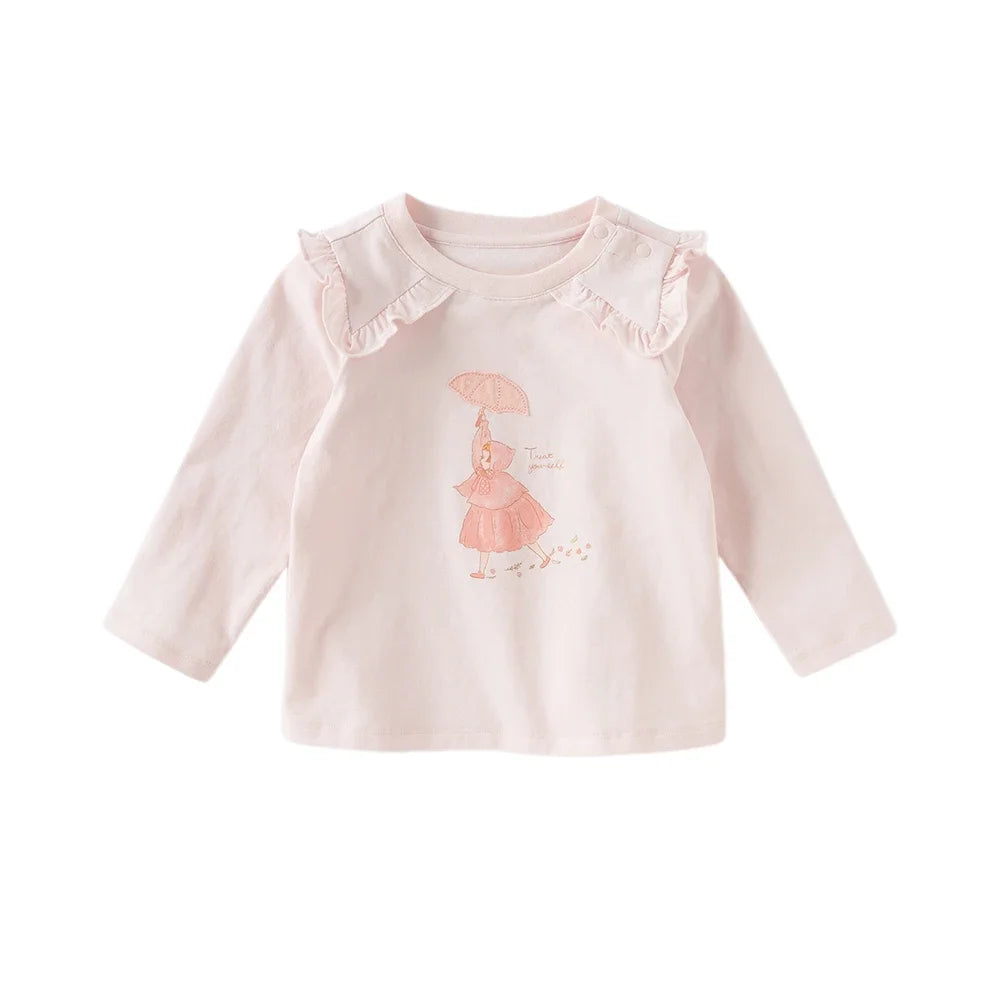 Girl Cartoon Cotton Tee – Sweet Design