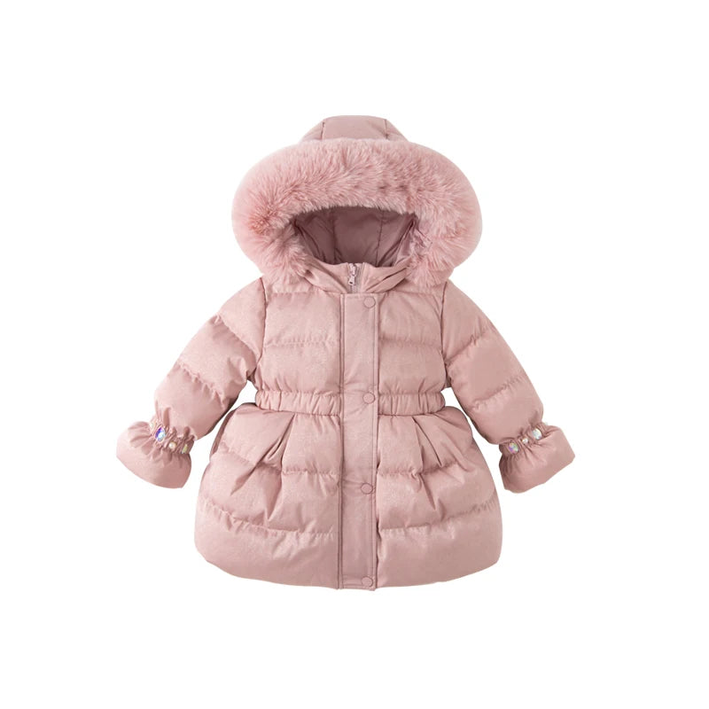 Girls Hooded Down Parka – Windproof Warm Outerwear