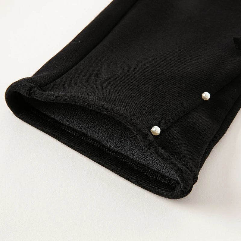 Girls Flared Plush Pants – Casual Winter Look