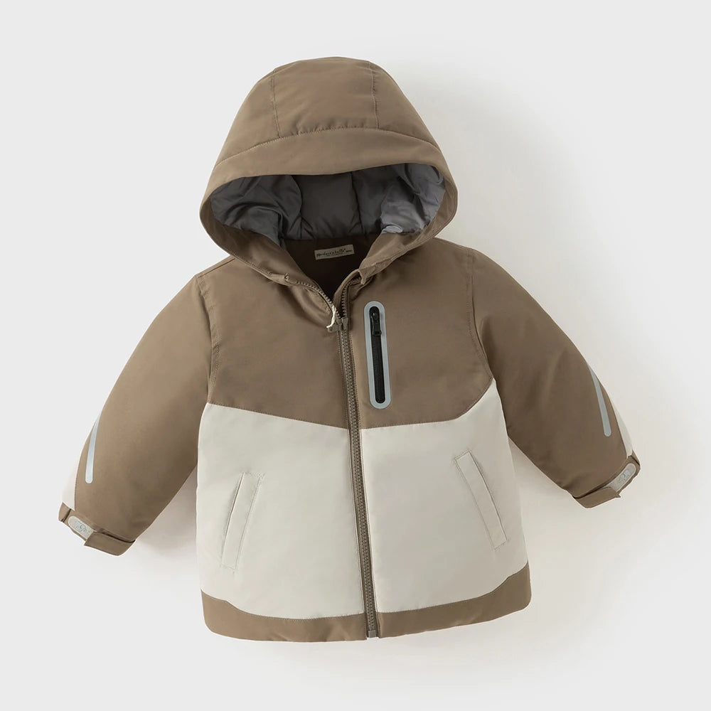 Boys & Girls Hooded Down Jacket – Plush Waterproof Coat