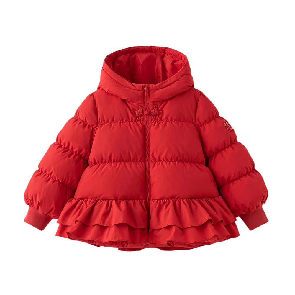 Girls Hooded Down Jacket – Padded Warm Outerwear