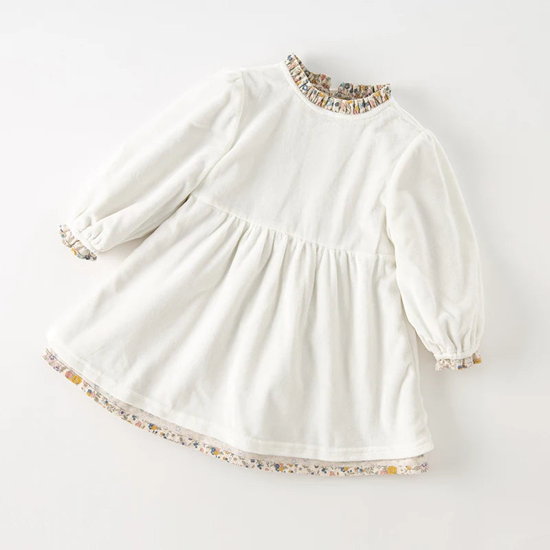Girl Velvet Dress Set – 2-Piece Winter Outfit