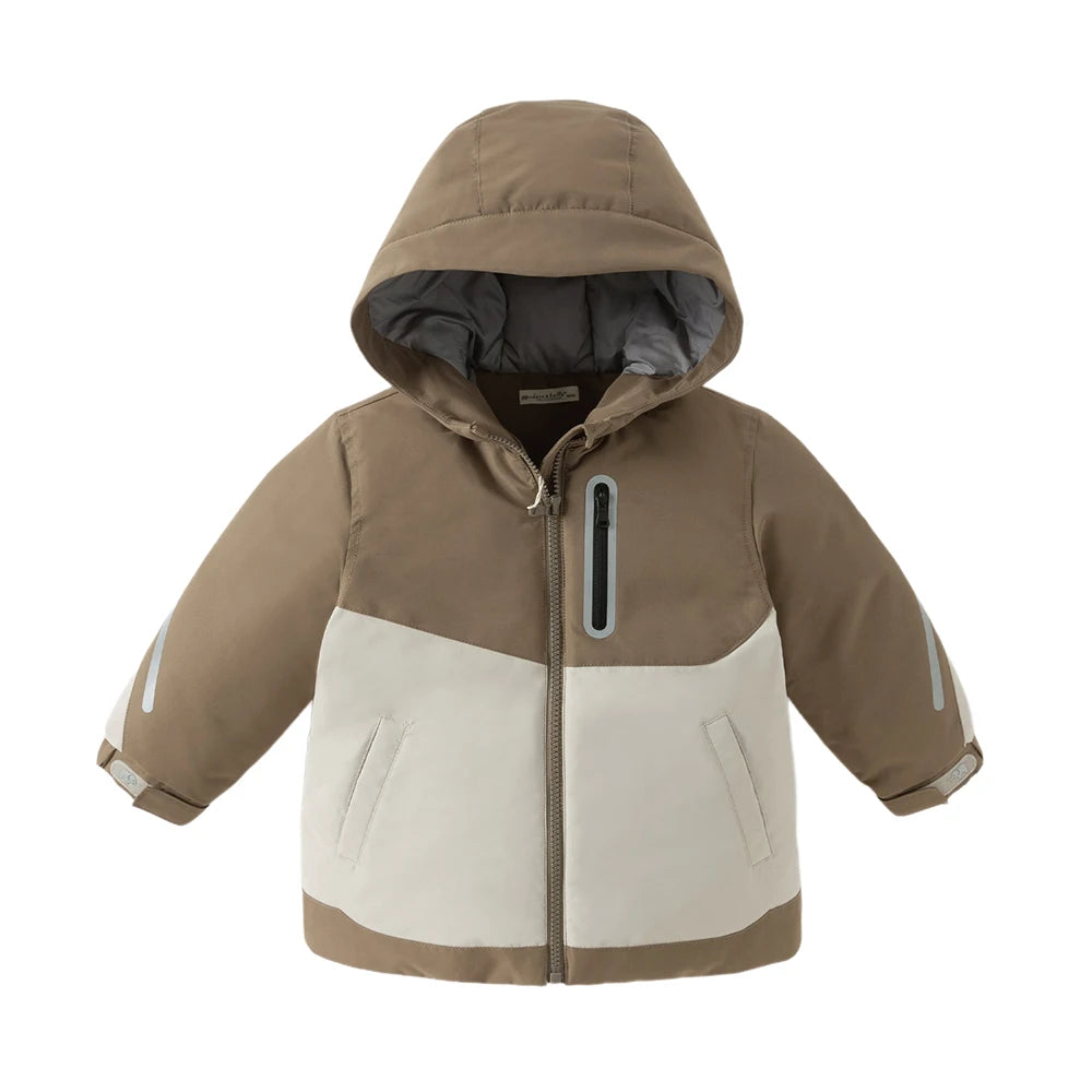 Boys & Girls Hooded Down Jacket – Plush Waterproof Coat