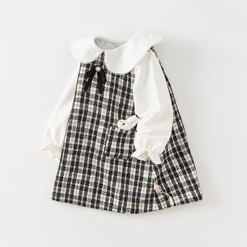 Girl Plaid Princess Dress – Autumn Casual Style