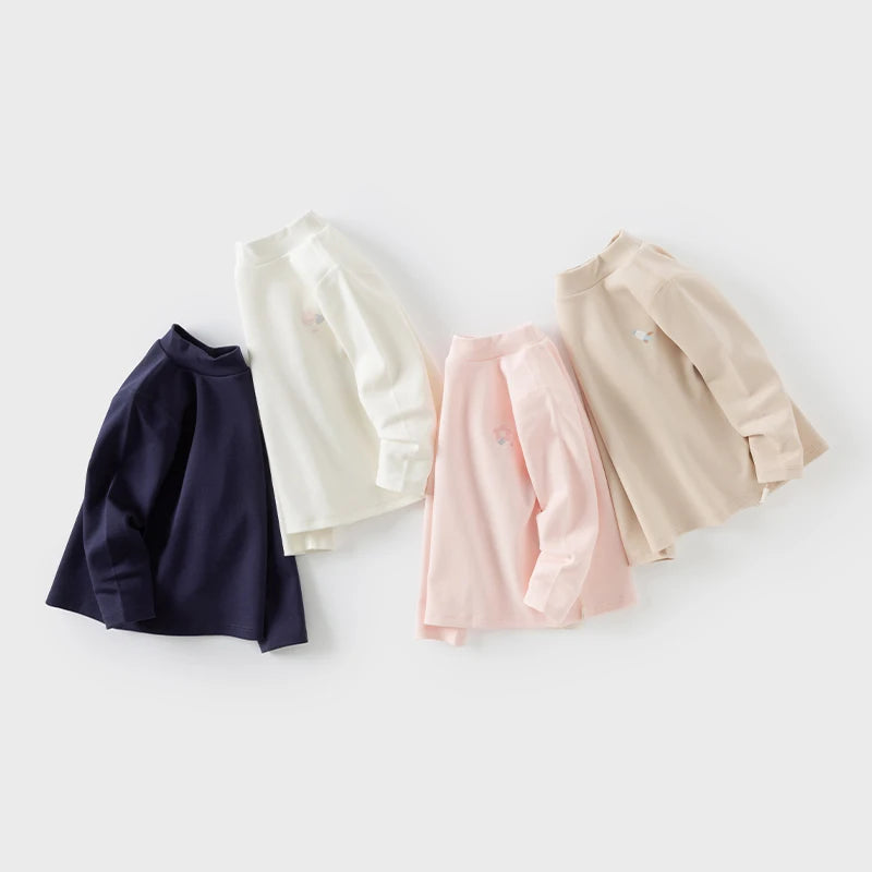 Boys & Girls Warm Turtleneck Cotton Tee