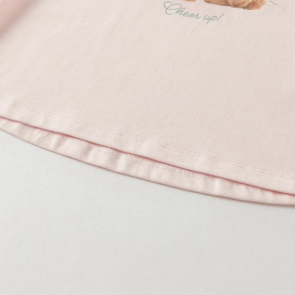 Girl Cotton T-Shirt – Puppy Print