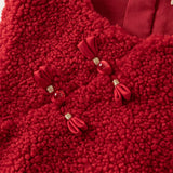 Baby Girl Plush Ruffled Dress – Winter Princess Style
