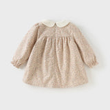 Baby Girl Floral Print Dress – Thick Cotton Winter Style