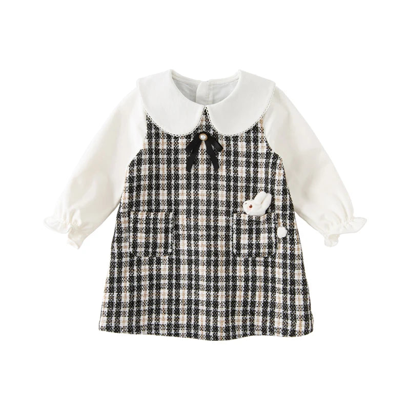 Girl Plaid Princess Dress – Autumn Casual Style