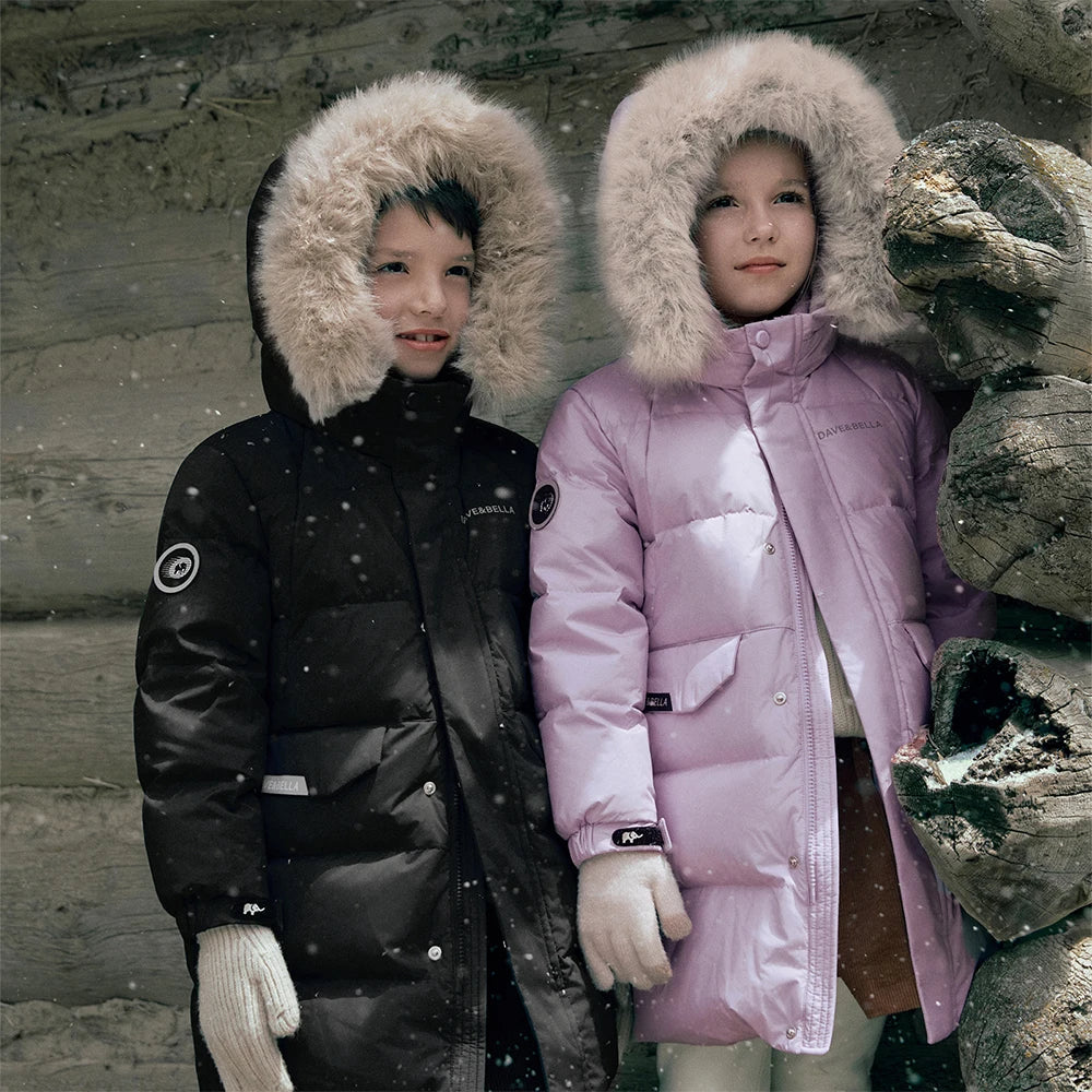 Girls Hooded Down Parka – Warm Waterproof Coat