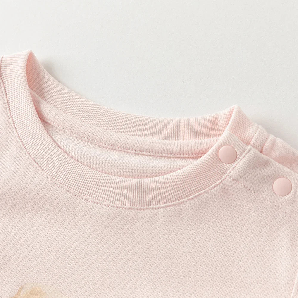 Girl Cotton T-Shirt – Puppy Print