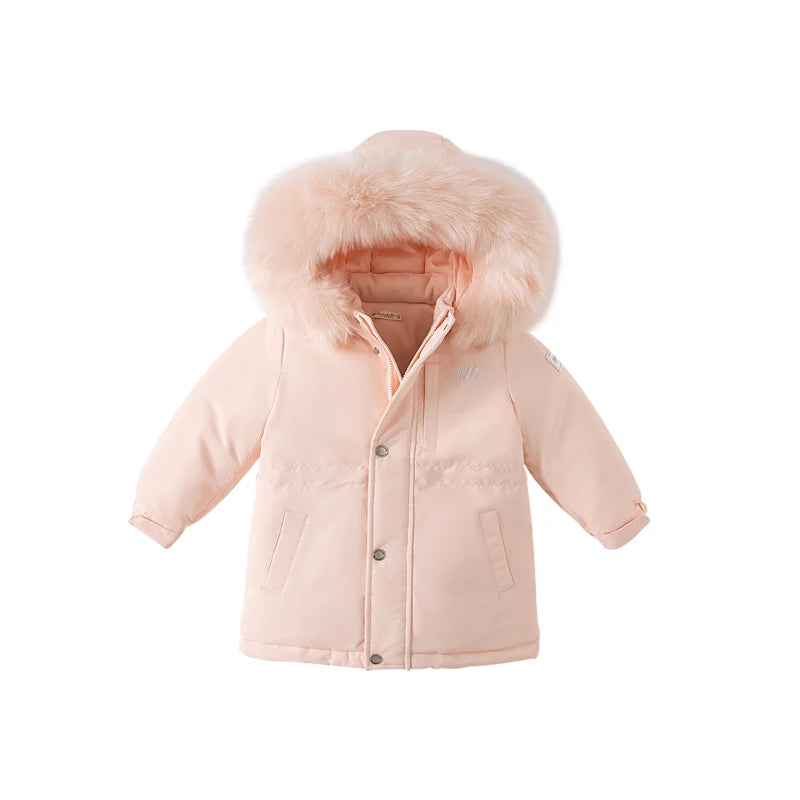 Girls Hooded Down Parka – Warm Waterproof Coat