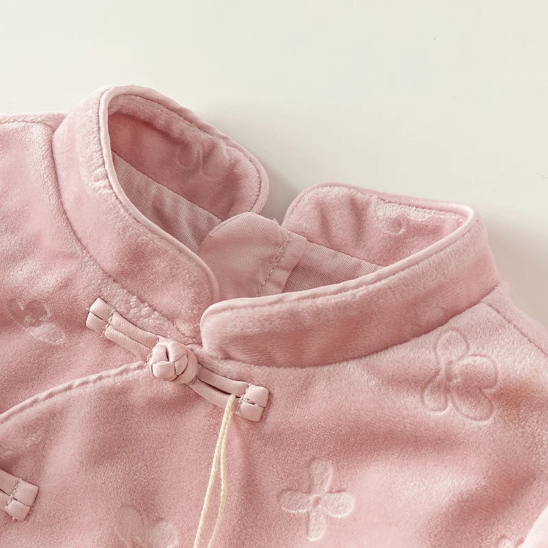 Baby Girl Pink Mesh Dress – Long Sleeve Princess Style