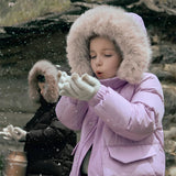 Girls Hooded Down Parka – Warm Waterproof Coat
