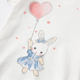 Baby Girl Cotton Puff Sleeve Tee – White