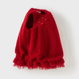 Baby Girl Plush Ruffled Dress – Winter Princess Style